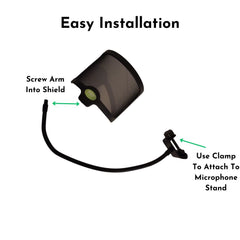 Metal Pop Filter for Professional Microphones - Compatible with Blue Yeti, HyperX QuadCast & More, 360° Flexible Gooseneck with Sturdy Clip for Perfect Mic Stabilization, Reduces Wind & Pop Noise